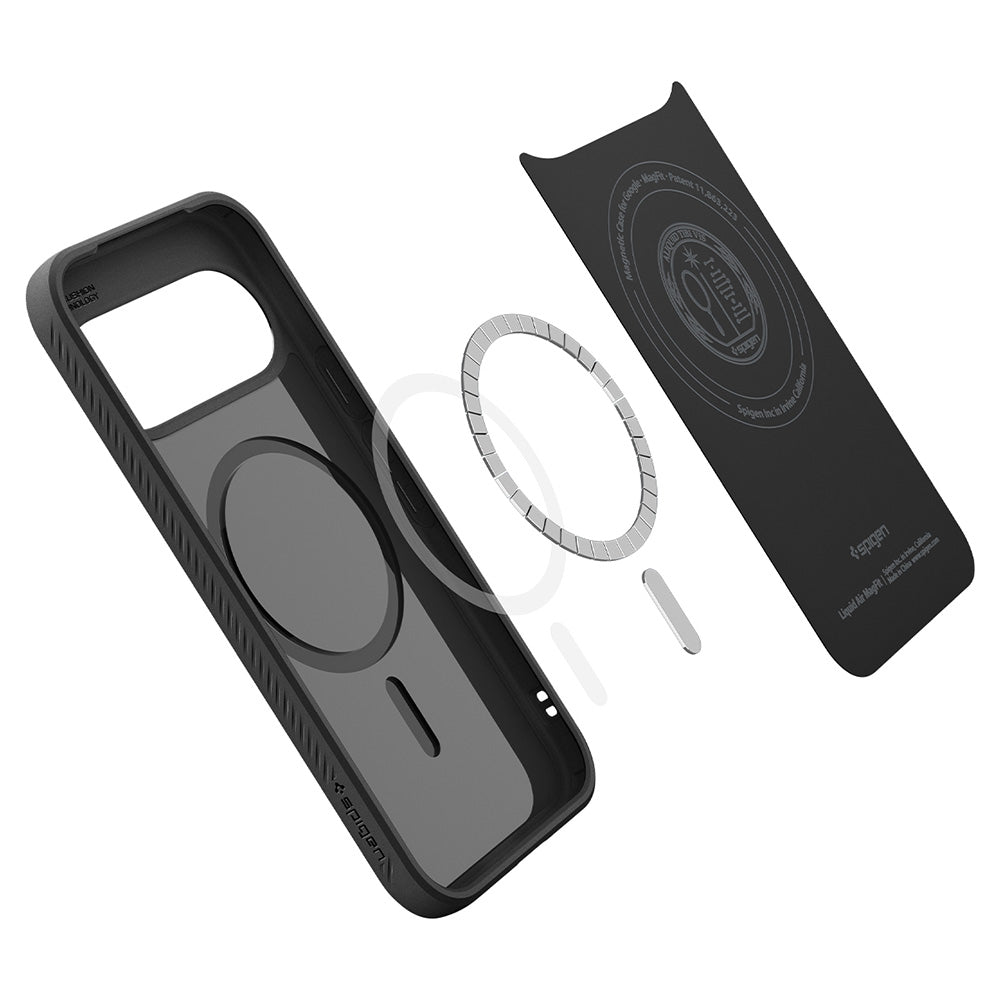 Husa MagSafe pentru Google Pixel 11, Spigen, Liquid Air, Neagra Mata ACS11439