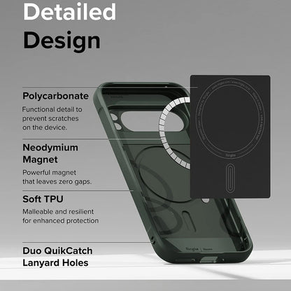 Husa MagSafe pentru Google Pixel 9 Pro, Ringke, Onyx, Verde Inchis