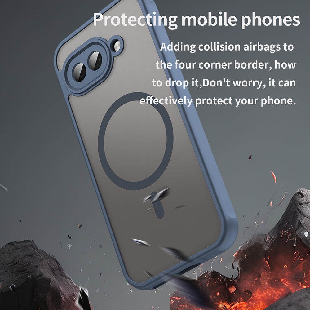 Husa MagSafe pentru Google Pixel 9a, Techsuit, HaloFrost II, Bleumarin