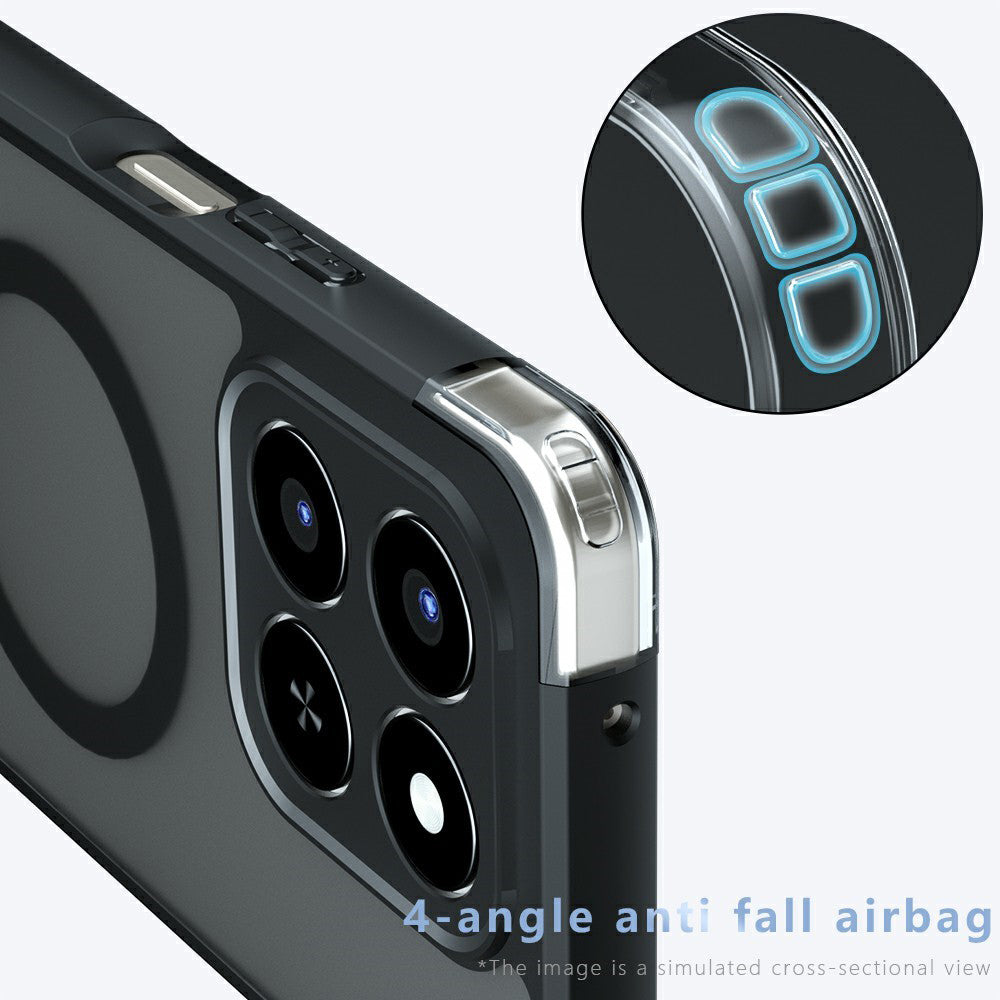 Husa MagSafe pentru Honor 400 Smart 4G / X7d 4G / 400 Smart 5G, Techsuit, PureFrost, Neagra Satinata