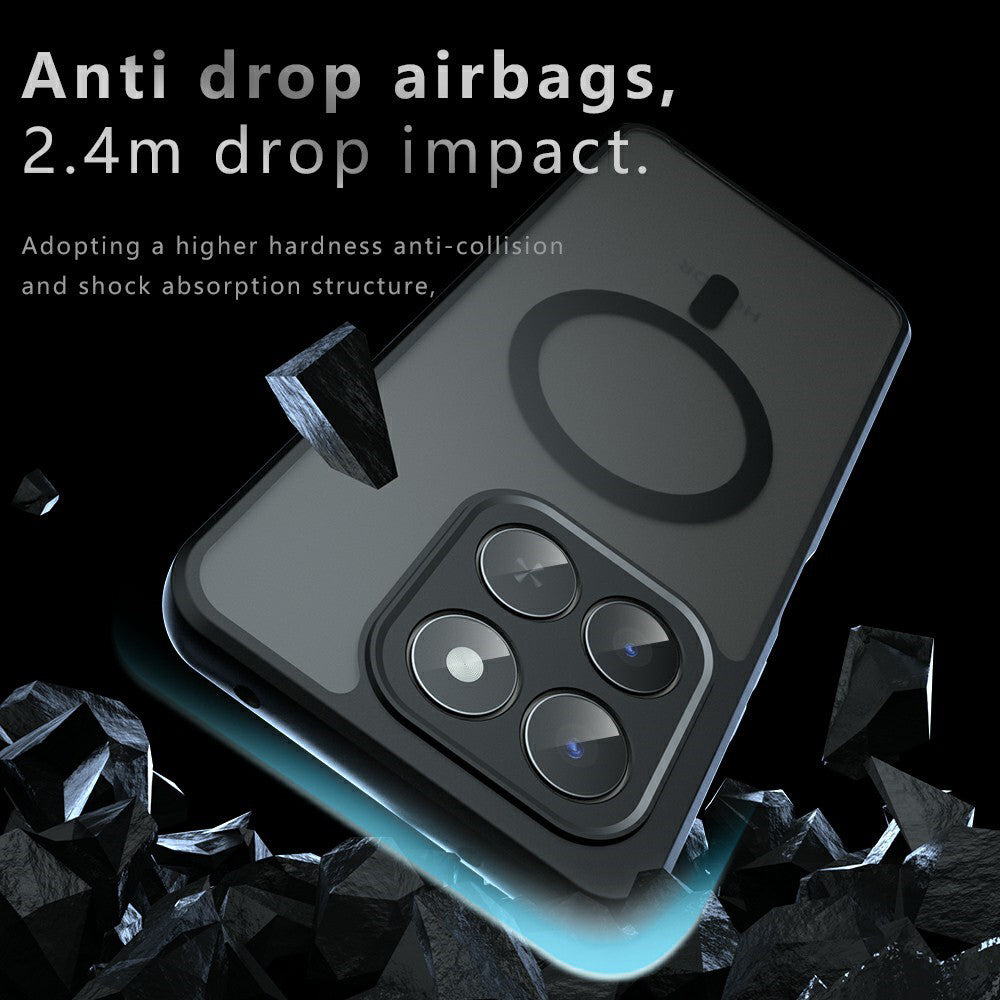 Husa MagSafe pentru Honor 400 Smart 4G / X7d 4G / 400 Smart 5G, Techsuit, PureFrost, Neagra Satinata