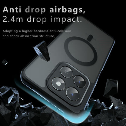 Husa MagSafe pentru Honor 400 Smart 4G / X7d 4G / 400 Smart 5G, Techsuit, PureFrost, Neagra Satinata