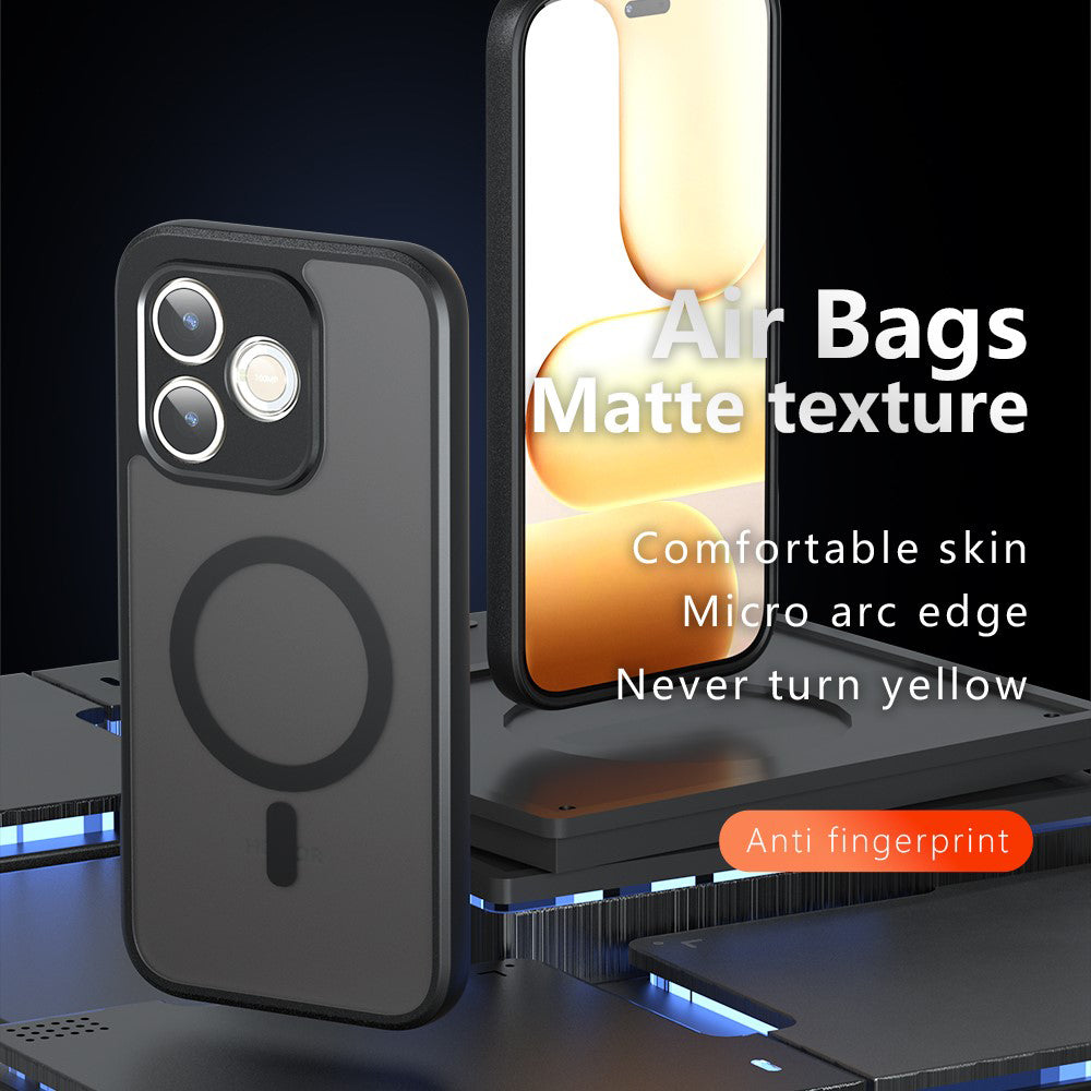 Husa MagSafe pentru Honor 600 Smart, Techsuit, PureFrost, Neagra Satinata