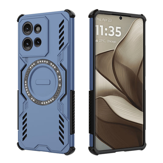 Husa MagSafe pentru Motorola Edge 50, Techsuit, ArmorMag, Albastra