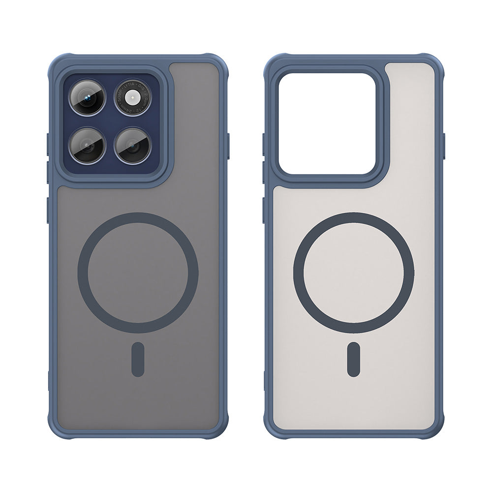 Husa MagSafe pentru Motorola Edge 60 Pro, Techsuit, HaloFrost II (Big Lens Hole), Bleumarin