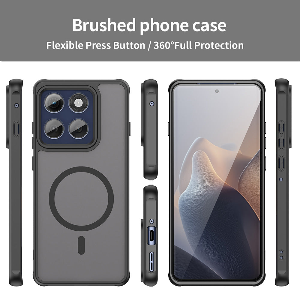 Husa MagSafe pentru Motorola Edge 60 Pro, Techsuit, HaloFrost II (Big Lens Hole), Neagra