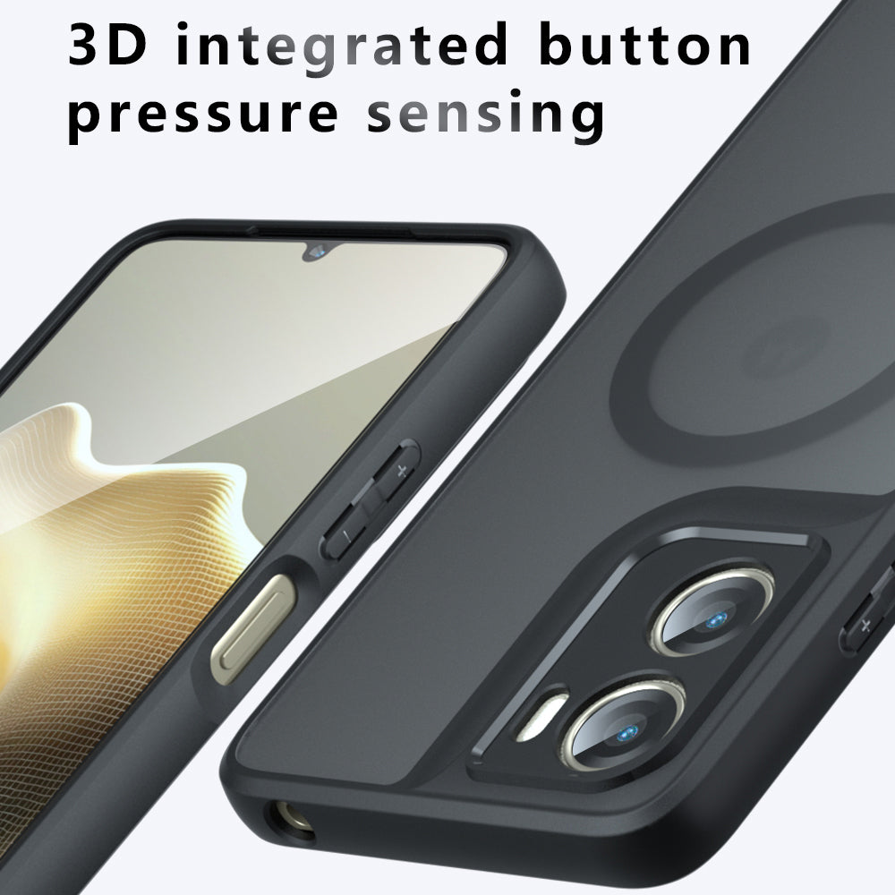 Husa MagSafe pentru Motorola Moto G06, Techsuit, PureFrost, Neagra Satinata