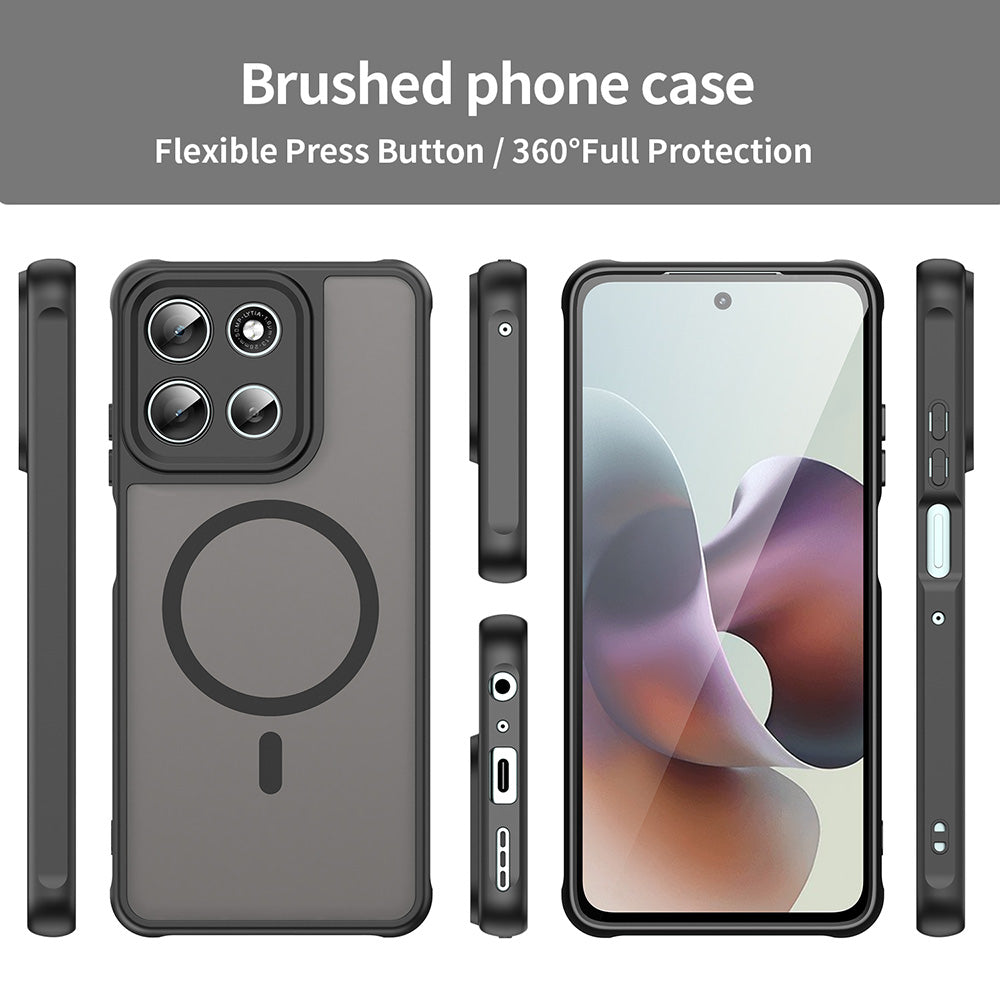 Husa MagSafe pentru Motorola Moto G56, Techsuit, HaloFrost II, Neagra
