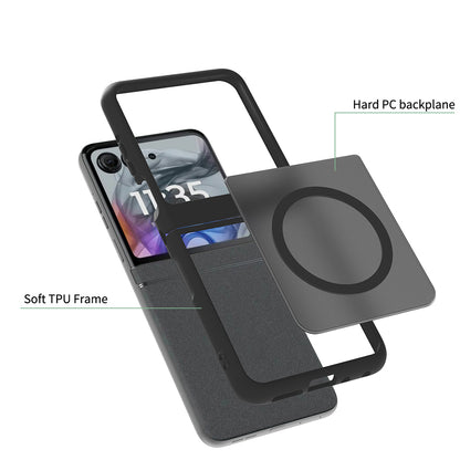 Husa MagSafe pentru Motorola Razr 70 / Razr 60, Techsuit, PureFrost, Neagra Satinata