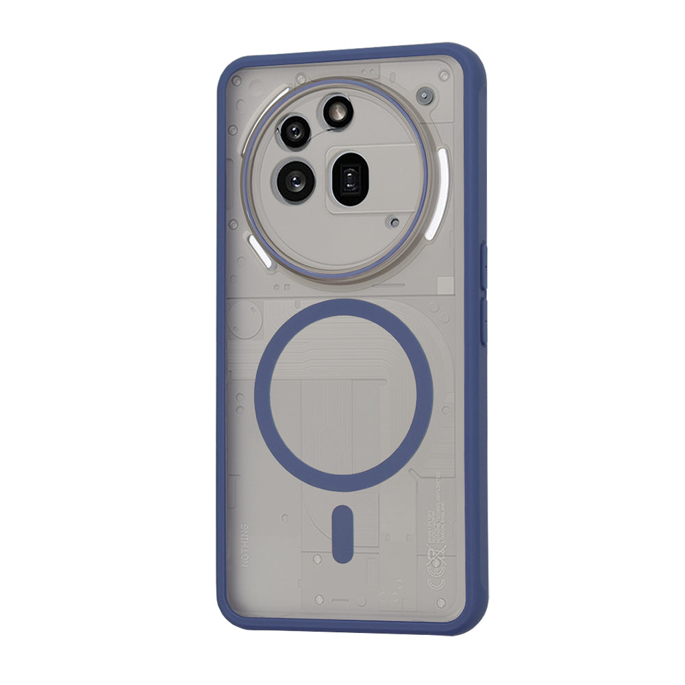 Husa MagSafe pentru Nothing Phone (3a) Pro, Techsuit, HaloFrost, Bleumarin