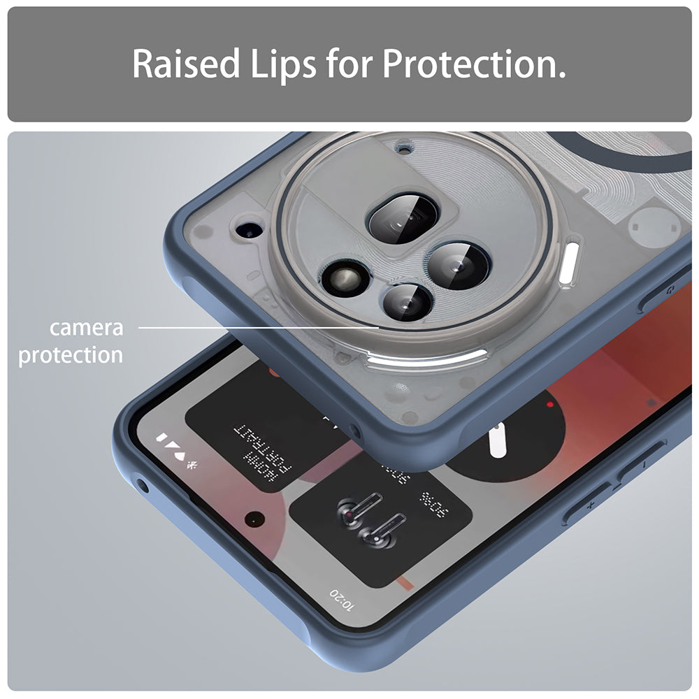 Husa MagSafe pentru Nothing Phone (3a) Pro, Techsuit, HaloFrost II, Bleumarin