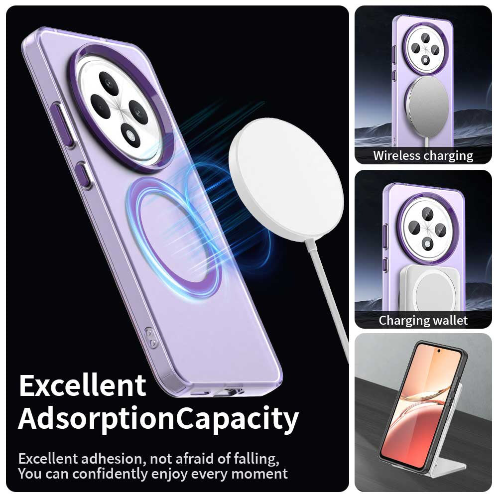Husa MagSafe pentru Oppo Reno12 FS 5G / Reno12 FS 4G / Reno12 F 4G / Reno12 F, Techsuit, CandyCase, Mov