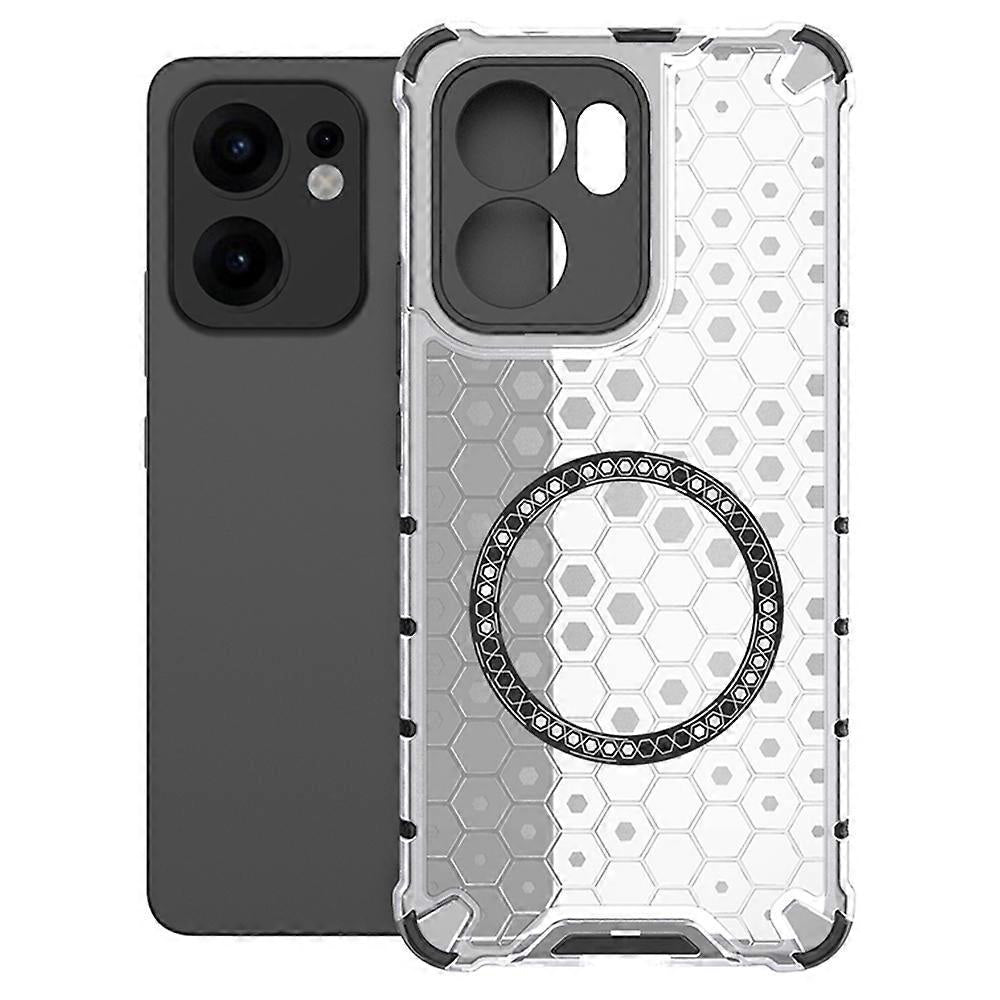 Husa MagSafe pentru Oppo Reno13 FS 5G / Reno13 F 4G / Reno13 F, Techsuit, HoneyComb Shield, Alba