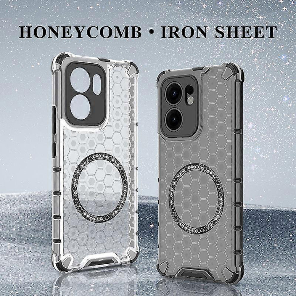Husa MagSafe pentru Oppo Reno13 FS 5G / Reno13 F 4G / Reno13 F, Techsuit, HoneyComb Shield, Alba