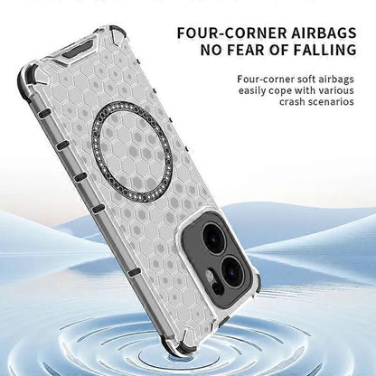 Husa MagSafe pentru Oppo Reno13 FS 5G / Reno13 F 4G / Reno13 F, Techsuit, HoneyComb Shield, Alba