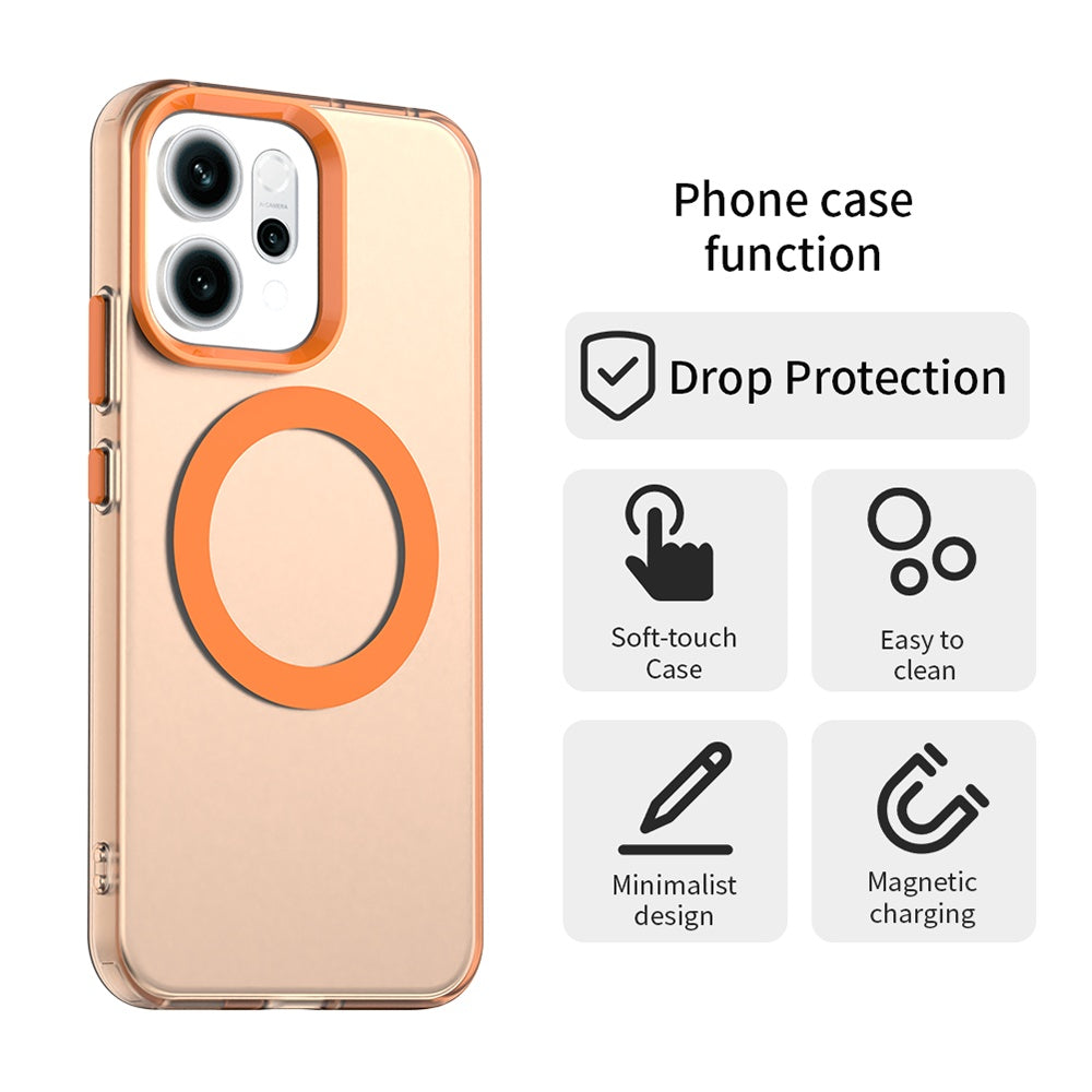 Husa MagSafe pentru Oppo Reno14, Techsuit, CandyCase, Portocalie
