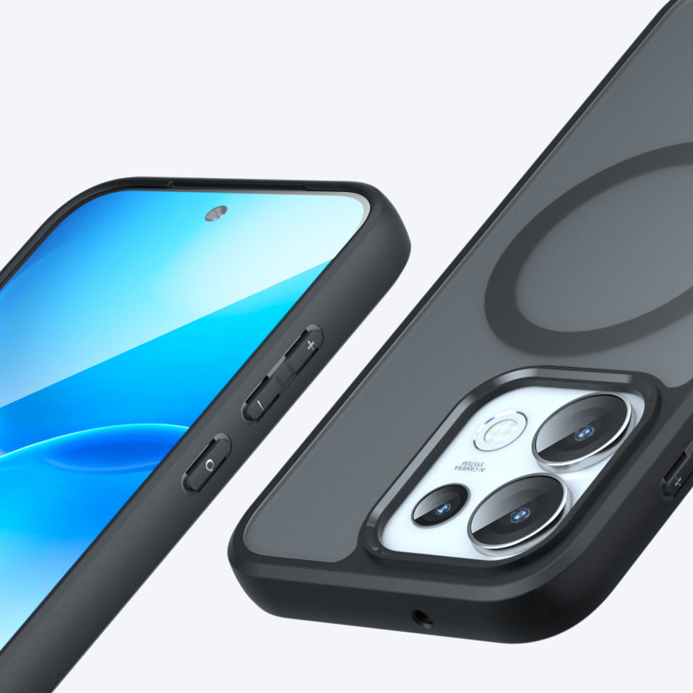 Husa MagSafe pentru Oppo Reno16 Pro, Techsuit, PureFrost, Neagra Satinata