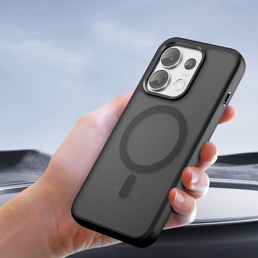 Husa MagSafe pentru Oppo Reno16 Pro, Techsuit, PureFrost, Neagra Satinata