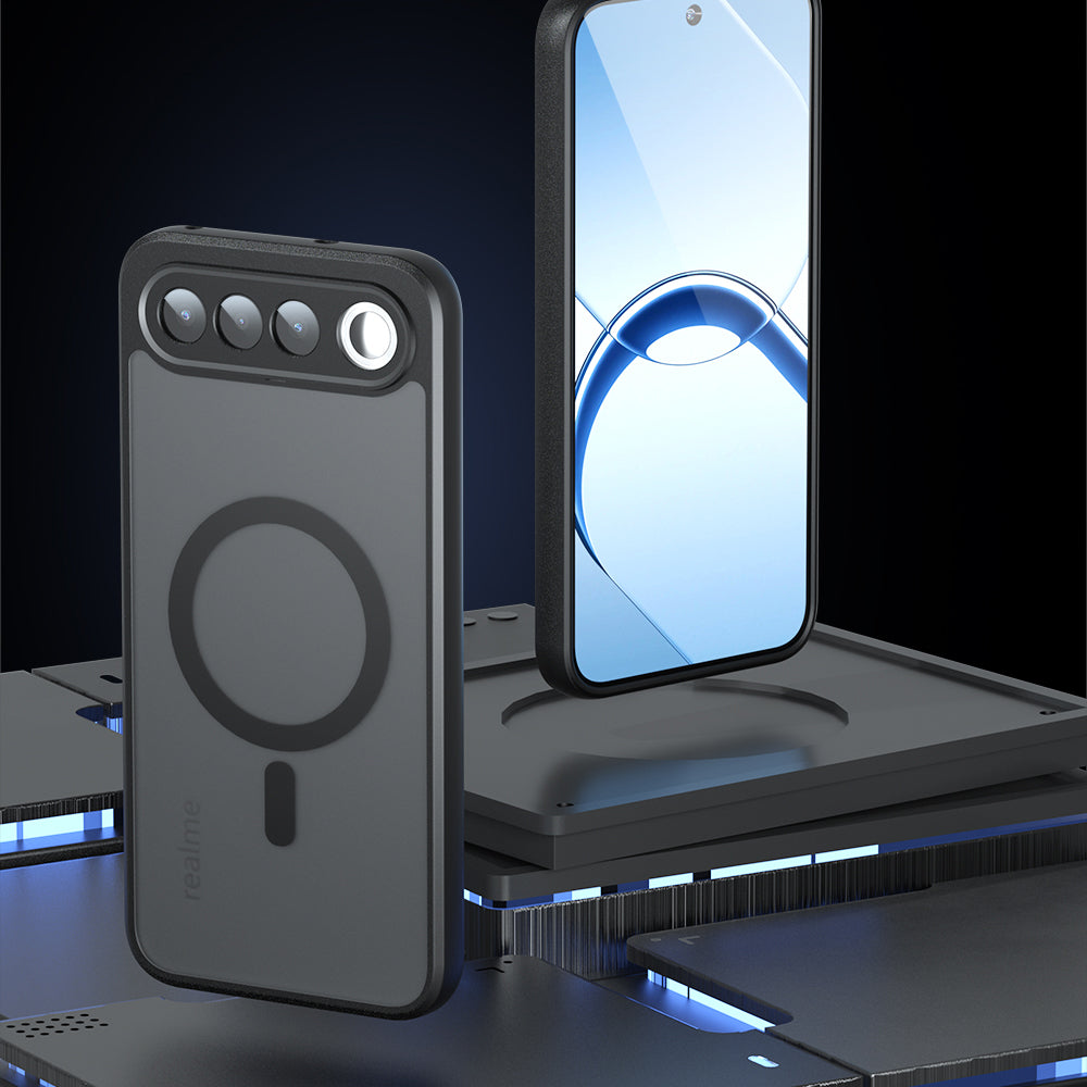 Husa MagSafe pentru Realme 16, Techsuit, PureFrost, Neagra Satinata