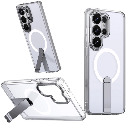 Husa MagSafe pentru Samsung Galaxy S26 Ultra S948, Hybrid Armor, X with Stand, Transparenta