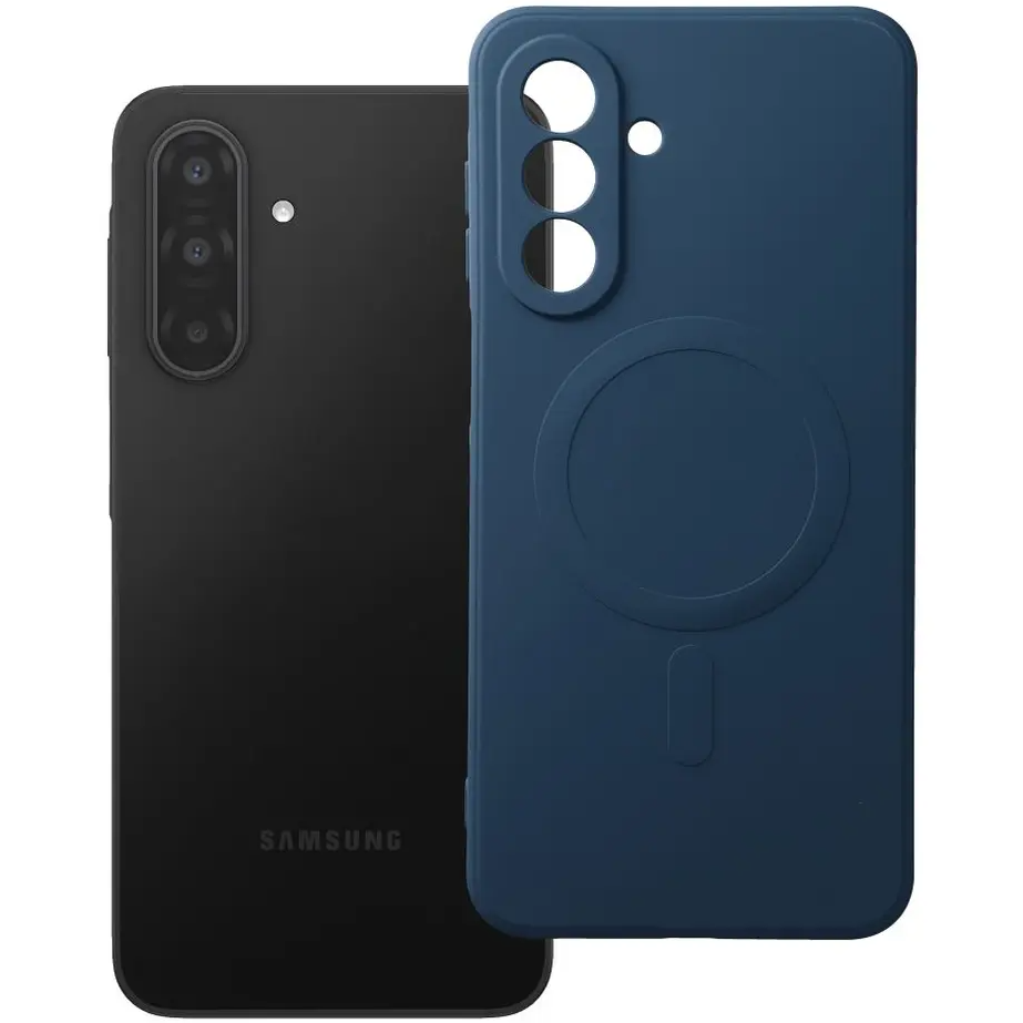 Husa MagSafe pentru Samsung Galaxy A18 4G A185/ A17 4G A175 / A17 5G A176, OEM, Silicone Mag, Bleumarin