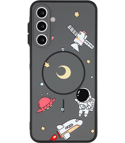 Husa MagSafe pentru Samsung Galaxy A16 5G A166 / A16 4G A165, OEM, Cartoon Astronaut, Neagra