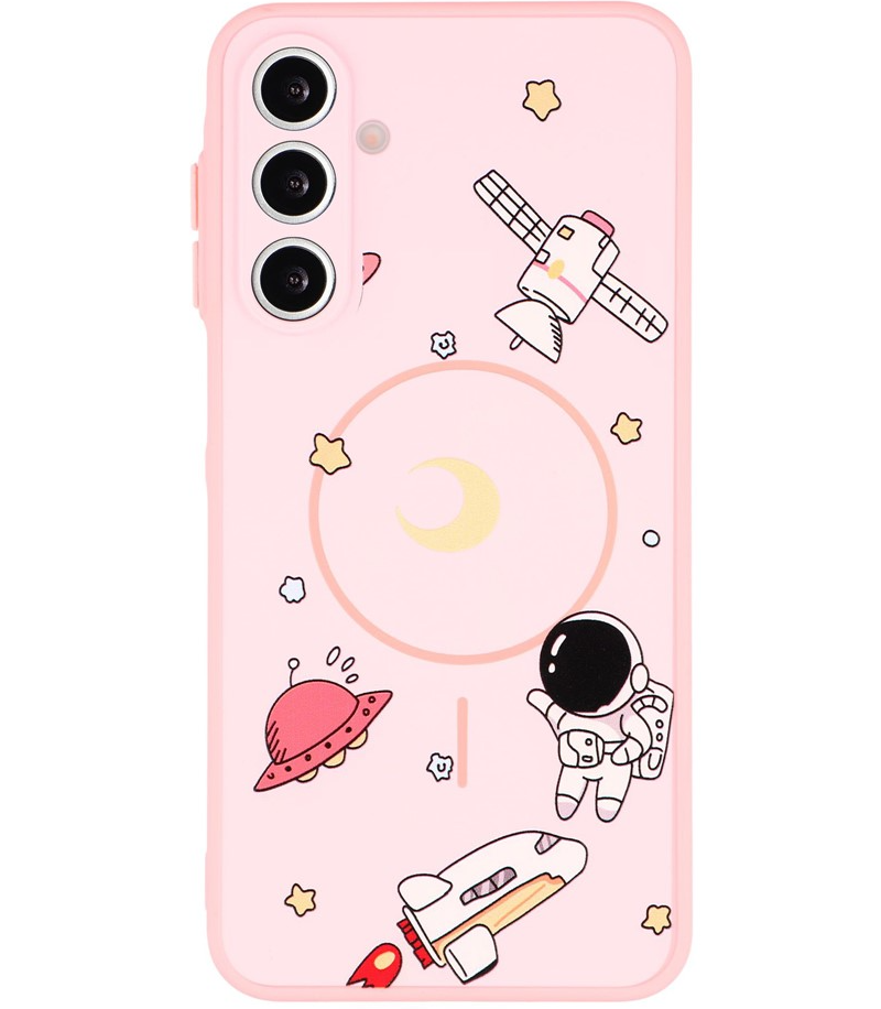 Husa MagSafe pentru Samsung Galaxy S26 Ultra S948, OEM, Cartoon Astronaut, Roz