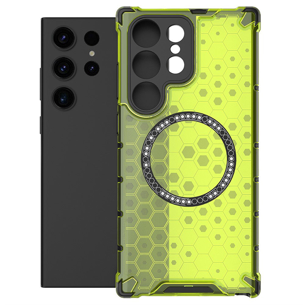 Husa MagSafe pentru Samsung Galaxy S25 Ultra S938, Techsuit, HoneyComb Shield, Verde