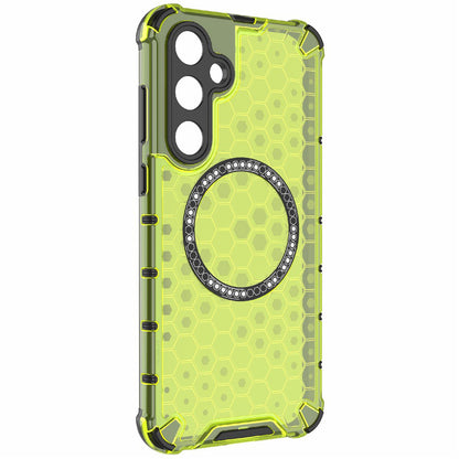 Husa MagSafe pentru Samsung Galaxy S25 S931, Techsuit, HoneyComb Shield, Verde