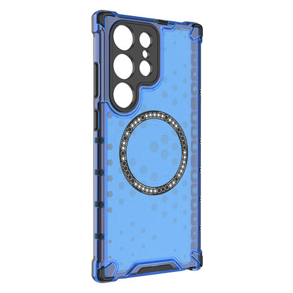 Husa MagSafe pentru Samsung Galaxy S25 Ultra S938, Techsuit, HoneyComb Shield, Albastra