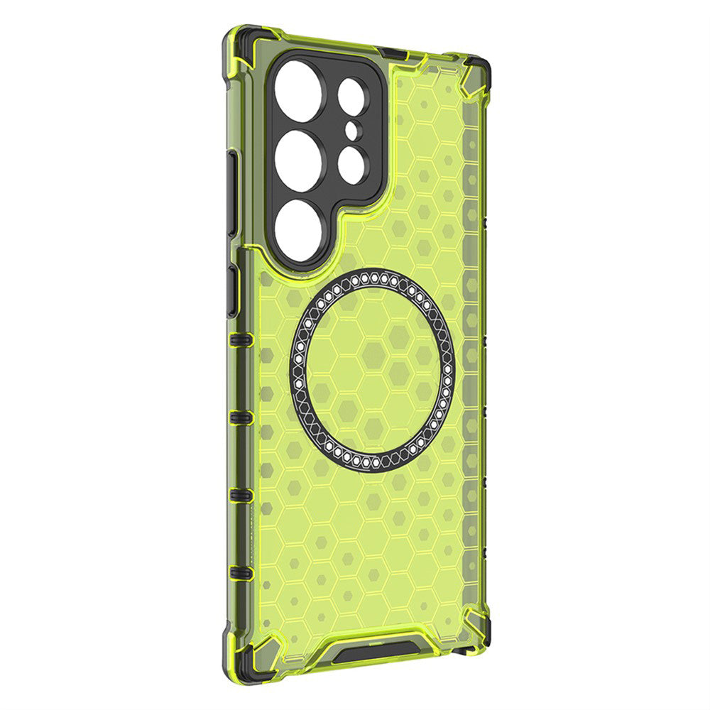 Husa MagSafe pentru Samsung Galaxy S25 Ultra S938, Techsuit, HoneyComb Shield, Verde