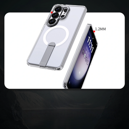 Husa MagSafe pentru Samsung Galaxy S26 Ultra S948, Hybrid Armor, X with Stand, Transparenta