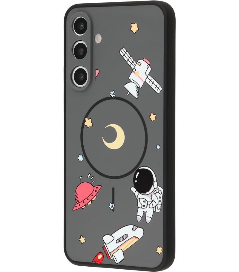 Husa MagSafe pentru Samsung Galaxy A16 5G A166 / A16 4G A165, OEM, Cartoon Astronaut, Neagra