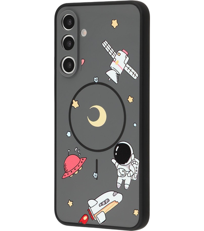 Husa MagSafe pentru Samsung Galaxy S26 Ultra S948, OEM, Cartoon Astronaut, Gri