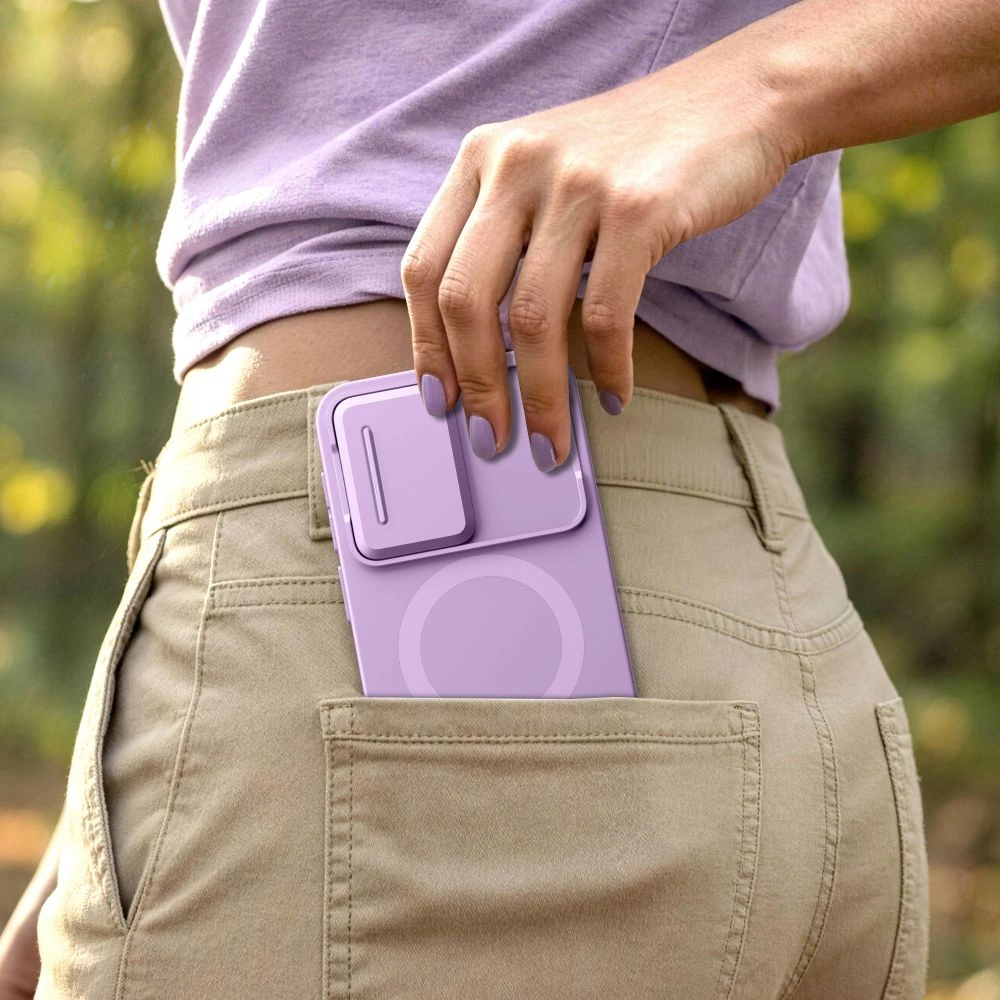 Husa MagSafe pentru Samsung Galaxy A57 5G, Tech-Protect, Kevlar Aura, Violet