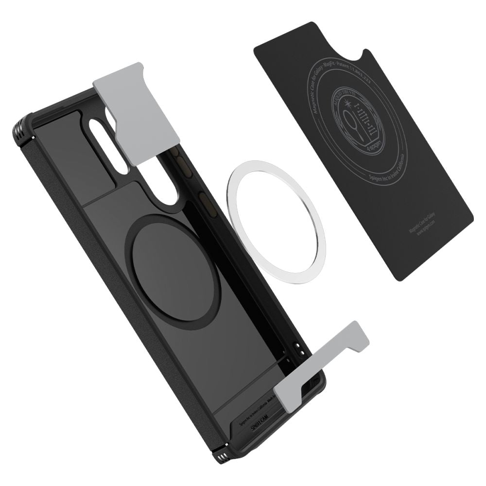 Husa MagSafe pentru Samsung Galaxy S25 Ultra S938, Spigen, Mag Armor, Neagra ACS08913