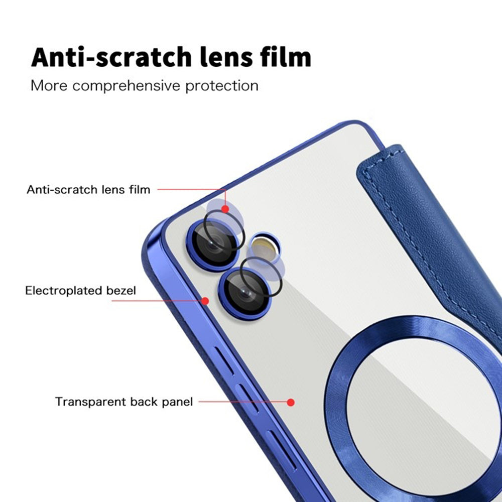 Husa MagSafe pentru Samsung Galaxy A05 A055, Techsuit, SmartMag Book, Albastra