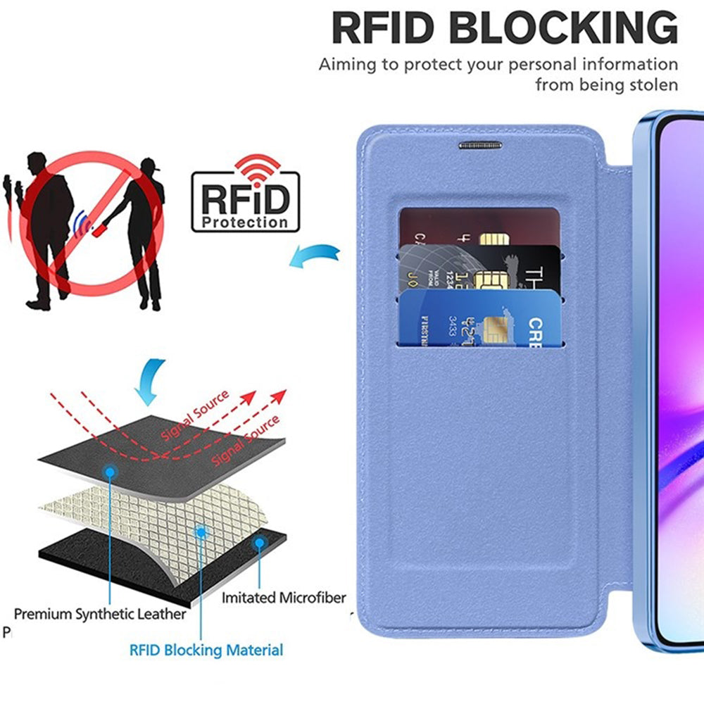 Husa MagSafe pentru Samsung Galaxy A05 A055, Techsuit, SmartMag Book, Bleu
