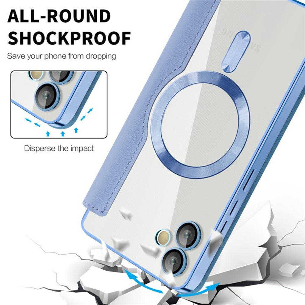 Husa MagSafe pentru Samsung Galaxy A05 A055, Techsuit, SmartMag Book, Bleu