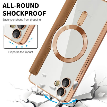 Husa MagSafe pentru Samsung Galaxy A05 A055, Techsuit, SmartMag Book, Maro