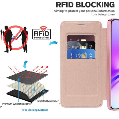 Husa MagSafe pentru Samsung Galaxy A05 A055, Techsuit, SmartMag Book, Roz