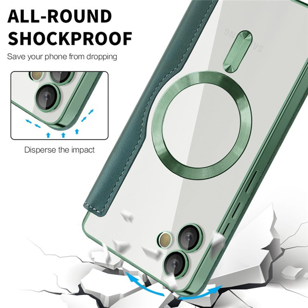 Husa MagSafe pentru Samsung Galaxy A05 A055, Techsuit, SmartMag Book, Verde