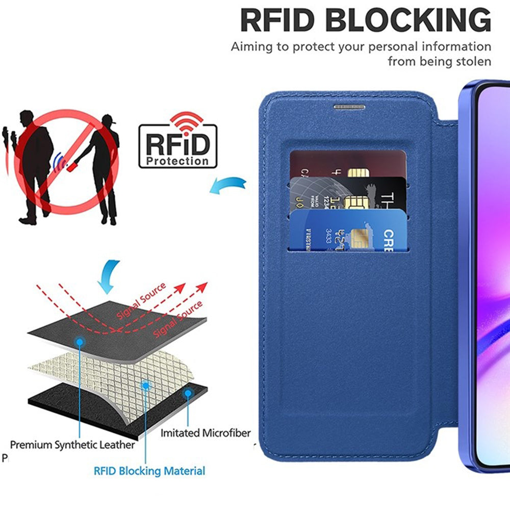 Husa MagSafe pentru Samsung Galaxy A05s A057, Techsuit, SmartMag Book, Albastra