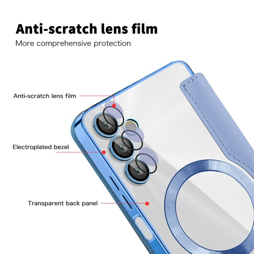 Husa MagSafe pentru Samsung Galaxy A05s A057, Techsuit, SmartMag Book, Bleu