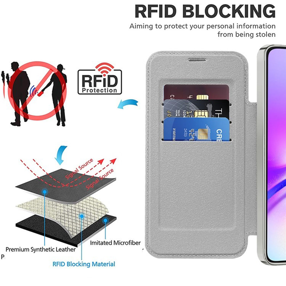 Husa MagSafe pentru Samsung Galaxy A05s A057, Techsuit, SmartMag Book, Gri