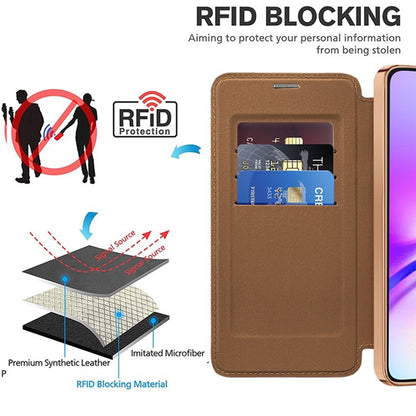Husa MagSafe pentru Samsung Galaxy A05s A057, Techsuit, SmartMag Book, Maro