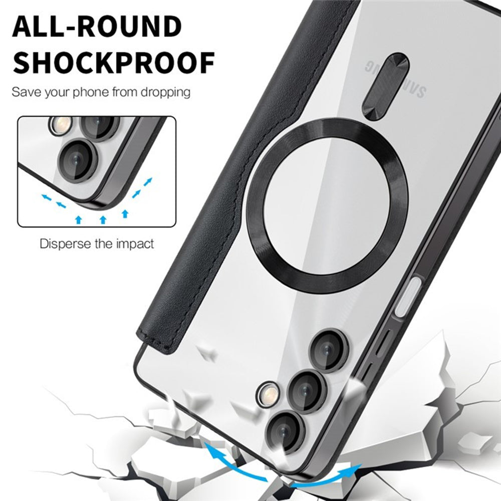 Husa MagSafe pentru Samsung Galaxy A05s A057, Techsuit, SmartMag Book, Neagra