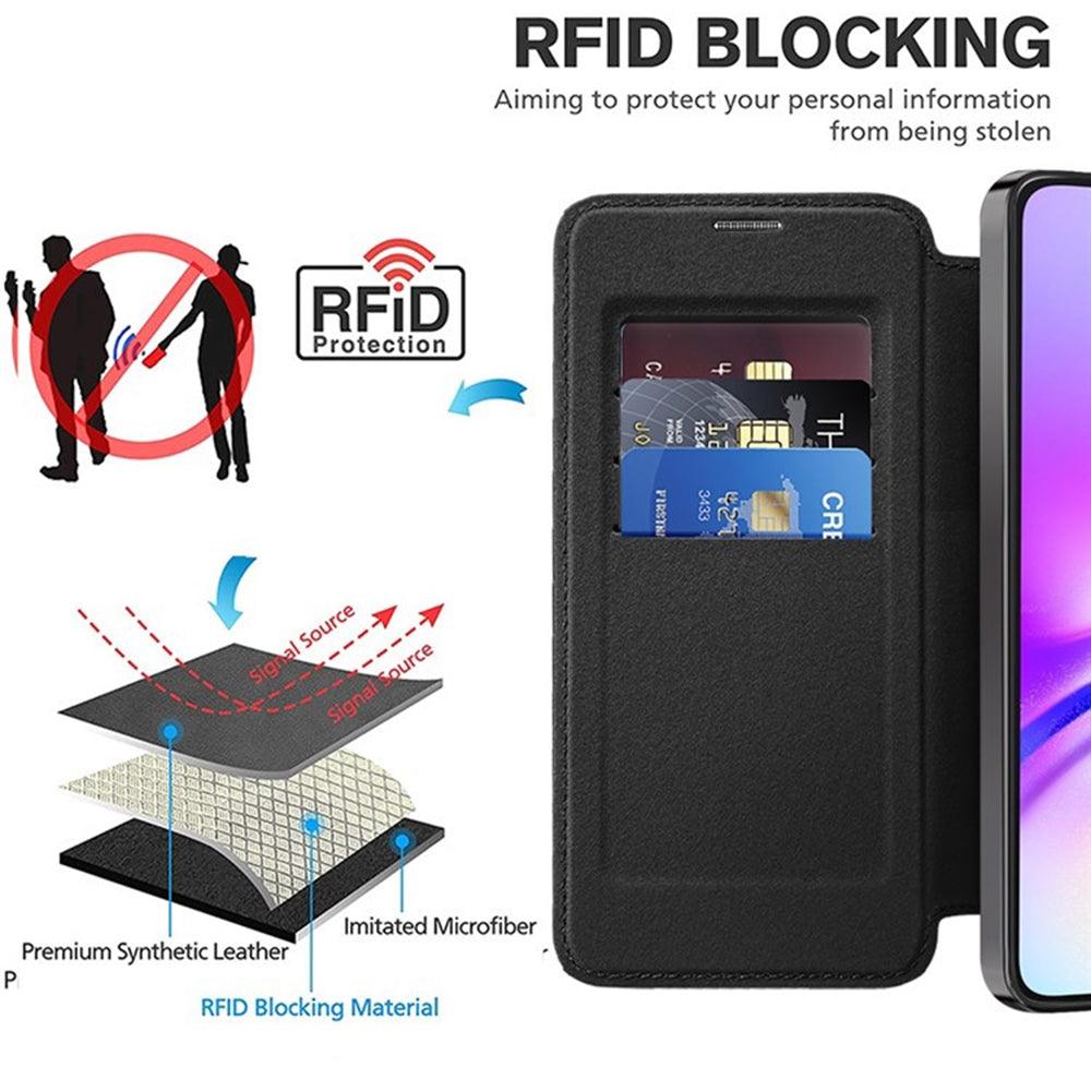 Husa MagSafe pentru Samsung Galaxy A05s A057, Techsuit, SmartMag Book, Neagra