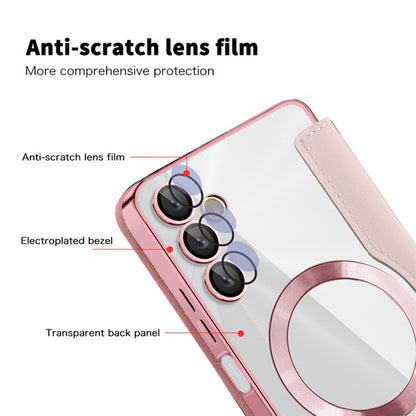 Husa MagSafe pentru Samsung Galaxy A05s A057, Techsuit, SmartMag Book, Roz