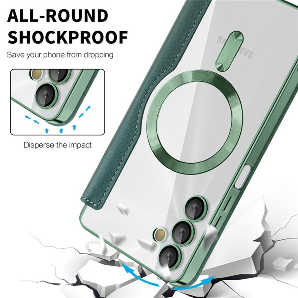 Husa MagSafe pentru Samsung Galaxy A05s A057, Techsuit, SmartMag Book, Verde